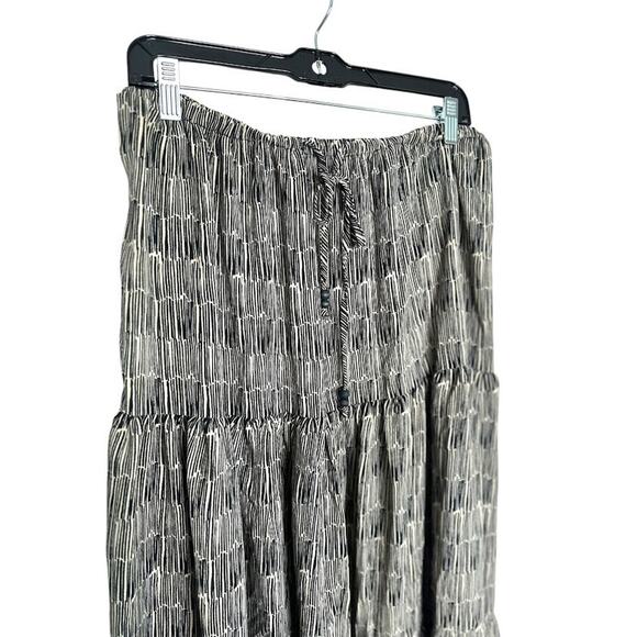 Adrianna Papell Long Tiered Skirt Women’s Large Maxi Flowy Boho Drawstring NEW - Picture 2 of 8